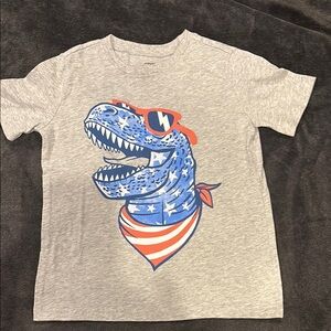 Gray Dinosaur Graphic Kids T-Shirt